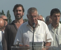 Beaucoup de monde pour l'inauguration du nouveau stade de football qui porte le nom d'Eric CANTONA